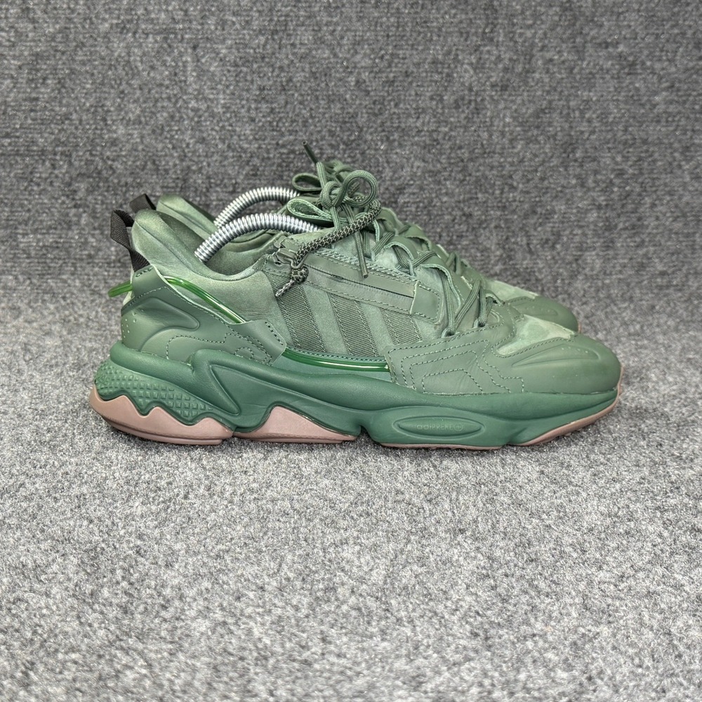 Adidas Ozweego Zip Athletic Shoes Men's 8 Green Oxide Gum Retro Running Sneakers